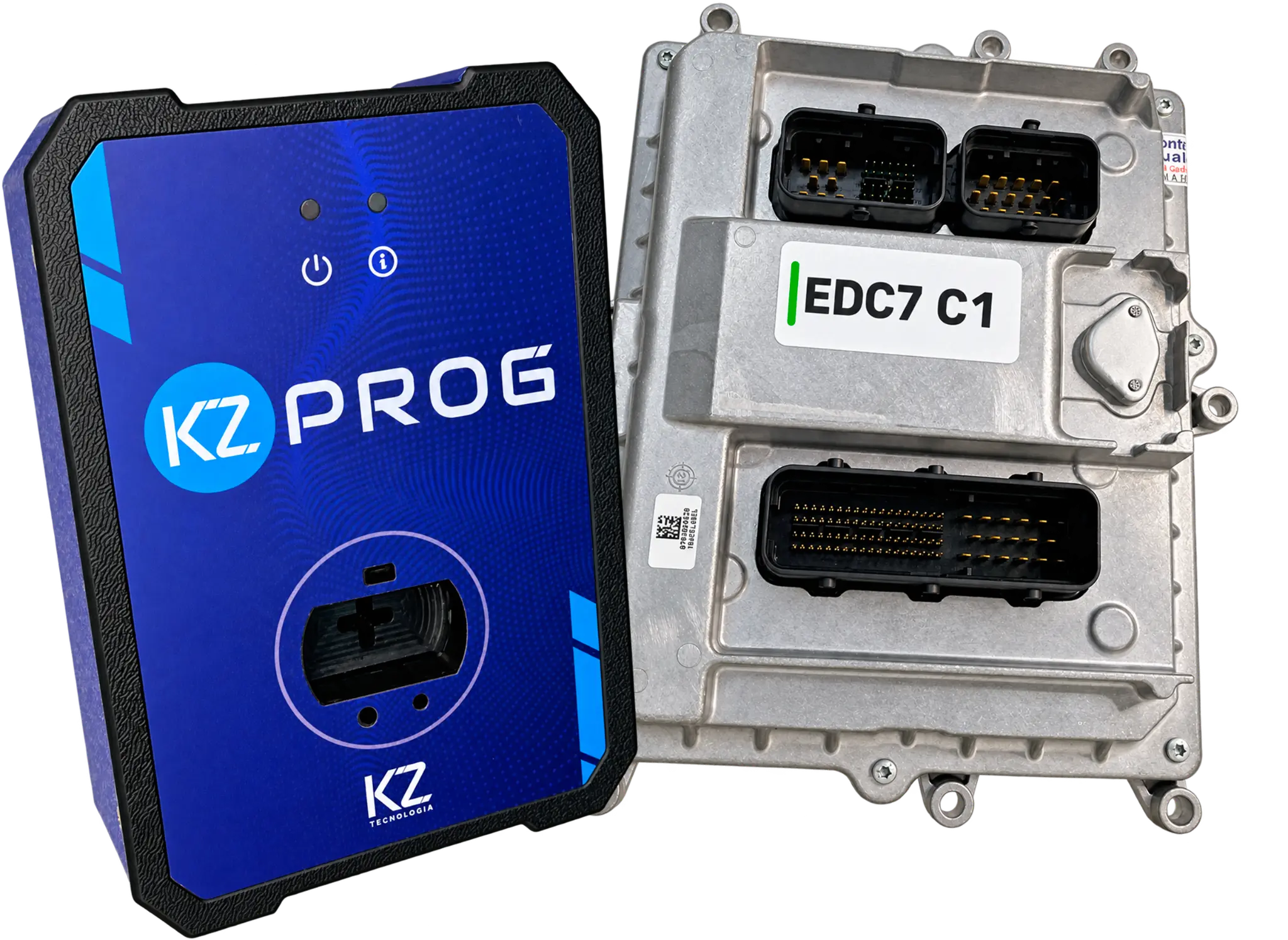 Ferramenta KZ PROG ao lado do módulo EDC7 C1